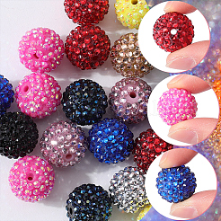 40Pcs 10 Style Round Resin Rhinestone Graduated Beads&nbsp;RESI-SC0003-01