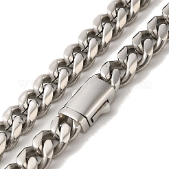 Non-Tarnish 304 Stainless Steel Curb Necklaces&nbsp;NJEW-Q337-04B-P