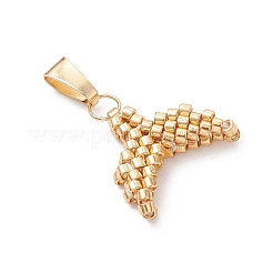 Glass Seed Beaded Mermaid Tail Glass Charms&nbsp;PALLOY-MZ00975