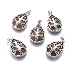 Natural Tiger Eye Pendants&nbsp;G-XCP0001-40