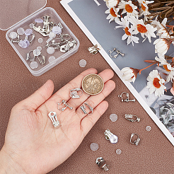 32Pcs 4 Style Brass Clip-on Earring Converters Findings&nbsp;KK-SP0001-28P