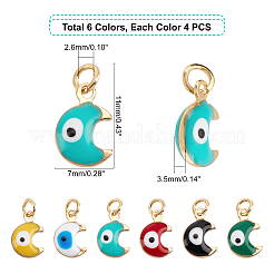 24Pcs 6 Colors Brass Enamel Charms&nbsp;KK-PH0001-85