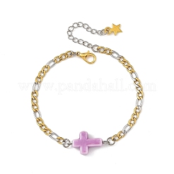 Handmade Porcelain Religion Cross Link Bracelets&nbsp;BJEW-JB14271