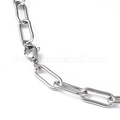 Non-Tarnish 201 Stainless Steel Paperclip Chain Necklace for Men Women&nbsp;NJEW-I122-06P