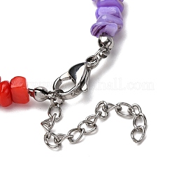 Chakra Dyed Natural Freshwater Shell Beaded Bracelets for Women&nbsp;BJEW-JB12476
