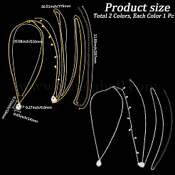 2Pcs 2 Colors Teardrop Alloy Clear Cubic Zirconia Tassel Sexy Body Chains&nbsp;AJEW-CY0001-26