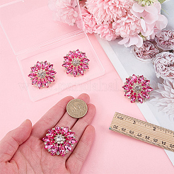 4Pcs Alloy & Glass & Rhinestone Shank Buttons&nbsp;BUTT-FG0001-63C