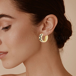 2 Pairs 2 Colors Rack Plating Brass Hoop Earrings&nbsp;EJEW-BBC0002-11