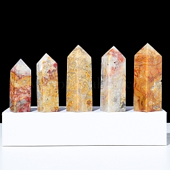 Natural Crazy Agate Pointed Prism Bar Home Display Decoration&nbsp;G-PW0007-106