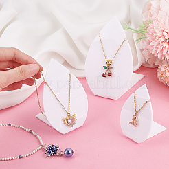 3Pcs 3 Sizes Opaque Acrylic Slant Back Necklace Display Stands&nbsp;NDIS-WH0012-13
