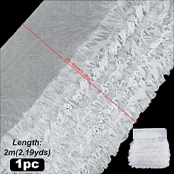 Polyester Lace Ribbon&nbsp;OCOR-WH0105-198