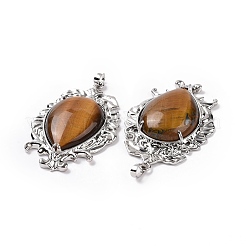 Natural Tiger Eye Big Pendants&nbsp;G-P496-01P-20