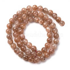 Natural Gold Sunstone Beads Strands&nbsp;G-A276-A03-6mm-01