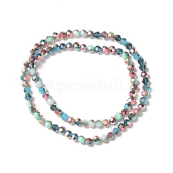 Transparent Electroplated Glass Beads Strands&nbsp;X-GLAA-G097-04C