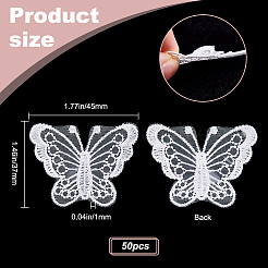 Butterfly Shape Polyester Lace Embroidery Sewing Ornament Accessories&nbsp;DIY-WH0401-39B