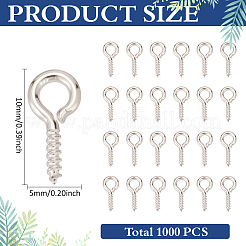 1000Pcs Iron Screw Eye Pin Peg Bails&nbsp;IFIN-ME0001-08