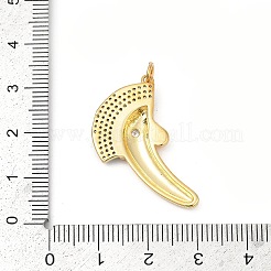Brass Micro Pave Clear Cubic Zirconia Bird Pendants&nbsp;KK-U058-36G