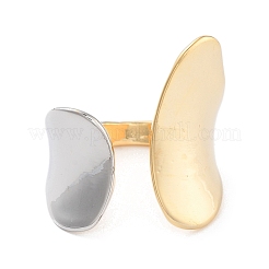 Brass Wide Open Cuff Ring for Women&nbsp;RJEW-C102-16GP