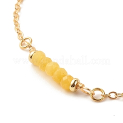 Natural Dyed Malaysia Jade Link Anklets for Women&nbsp;AJEW-AN00474-02