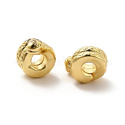 Rack Plating Brass Micro Pave Cubic Zirconia European Beads&nbsp;KK-C010-24
