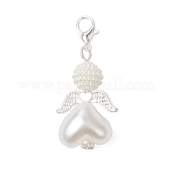 7Pcs Heart Angel Acrylic & ABS Plastic Imitation Pearl Pendant Decorations&nbsp;HJEW-JM03564