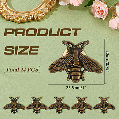 24Pcs Bees Alloy Brooch&nbsp;JEWB-ME0001-21AB