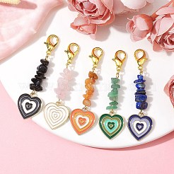 Heart Alloy Enamel Pendant Decoration&nbsp;HJEW-JM01462