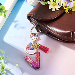 Alloy Resin Butterfly Keychains&nbsp;KEYC-TADJ0002-02G-V