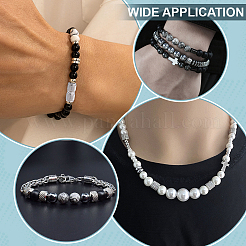 100Pcs 10 Styles 201 Stainless Steel Grooved European Beads&nbsp;STAS-ME0001-73