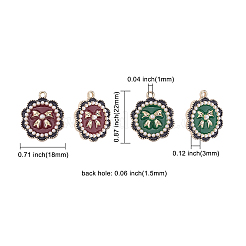 20Pcs 2 Colors Light Gold Alloy Enamel Pendants&nbsp;ENAM-CJ0002-11