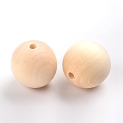 Round Unfinished Wood Beads&nbsp;X-WOOD-Q008-35mm-LF