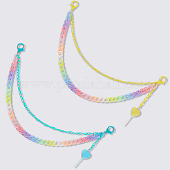 2Pcs 2 Colors Acrylic Two Layers Chain Belts&nbsp;AJEW-GF0011-19B