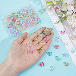 108Pcs 9 Colors Transparent Glass Pendants&nbsp;PALLOY-GO00074