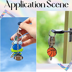 25Pcs 5 Styles Sports Series Silicone Keychains&nbsp;KEYC-SC0002-01