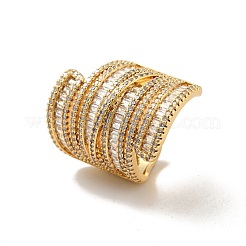 Clear Cubic Zirconia Open Cuff Ring&nbsp;RJEW-G255-05G
