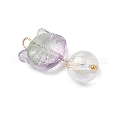 7Pcs 7 Colors Glass Pendants&nbsp;PALLOY-JF04244-02
