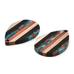 Transparent Resin & Walnut Wood Pendants&nbsp;RESI-E050-02