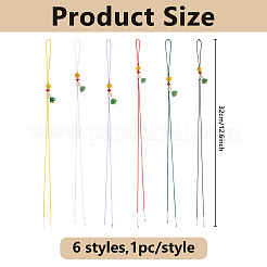 6Pcs 6 Colors Glass Beaded Mobile Phone Lanyard Wrist Strap&nbsp;AJEW-DC0003-28