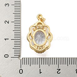 Brass Micro Pave Clear Cubic Zirconia Pendants&nbsp;X-KK-P263-26KCG-03