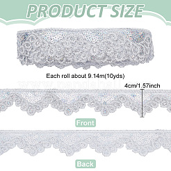 Polyester Lace Ribbon&nbsp;OCOR-WH0105-202B