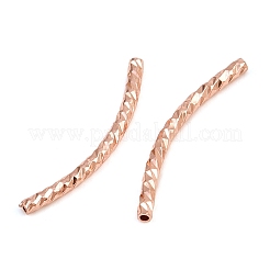 Brass Textured Curved Tube Beads&nbsp;KK-I352-08RG