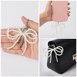 Plastic Imitation Pearl Bowknot Shoe Charms&nbsp;DIY-WH20002-152A