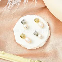 4Pcs 2 Colors Rack Plating Brass Micro Pave Clear Cubic Zirconia Pendants&nbsp;KK-CJ0002-71