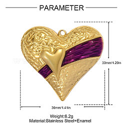 304 Stainless Steel Enamel Pendants&nbsp;STAS-OY004-69G