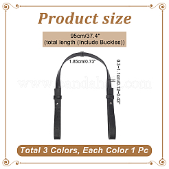 3Pcs 3 Colors PU Leather Bag Handles&nbsp;FIND-WR0009-63