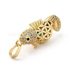 Brass Micro Pave Cubic Zirconia Pendants&nbsp;KK-H433-29G