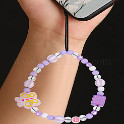 1Pc Acrylic Nylon Rope Phone Hand Strap Chains&nbsp;HJEW-LP0002-08