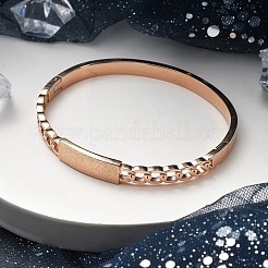 Ion Plating(IP) 304 Stainless Steel Hinged Bangles for Women&nbsp;BJEW-A011-21RG