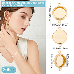 30Pcs Brass Connector Cabochon Settings&nbsp;KK-BBC0025-22