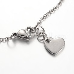 Tarnish Resistant Heart Link 304 Stainless Steel Chain Anklets&nbsp;AJEW-AN00105